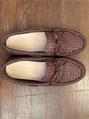 Freda Salvador Brown Woven Leather Loafers